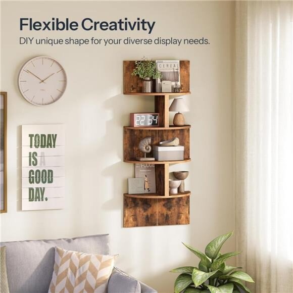 Corner Shelf Wall-Mounted, Set of 2 Floating Corner Shelves for Wall - Picture 4 of 7